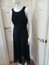 Hobbs Ladies Black Silk Midi Evening Dress Size UK16