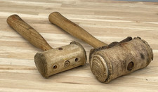 2 Vintage Raw Hide Mallet Hammers 11.1oz & 7.4oz Leatherworker Jeweller Old Tool