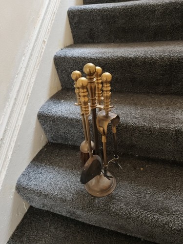 Vintage brass fireplace - vintage,