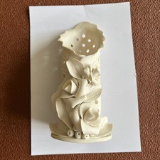 Delicate Floral Pierced And Decorated Cream Vase