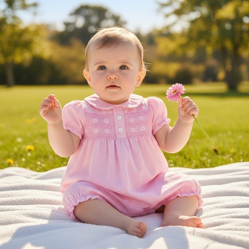 Baby girls daisy - baby, smocked