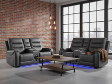 Grey Leather Power Recliner 3