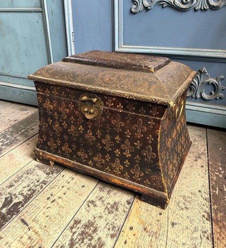 Antique wooden casket storage - antique,