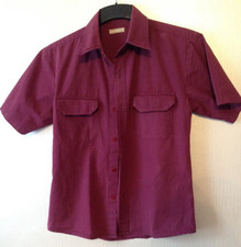 Katherine Hamnett Short Sleeve Shirt Wine Coloured 90s Very Good