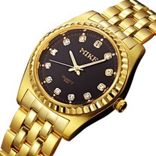 Mens Quartz Golden Watch
