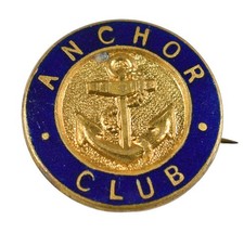 World War One Era The Anchor Club Navy Veterans Comrades Enamel Brooch Badge