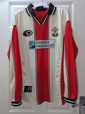 Southampton FC Long Sleeve Home Football Shirt 1999/01. Mens Large.