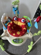 Used Fisher-Price Baby Bouncer Colorful Corners Jumperoo Activity Center. 