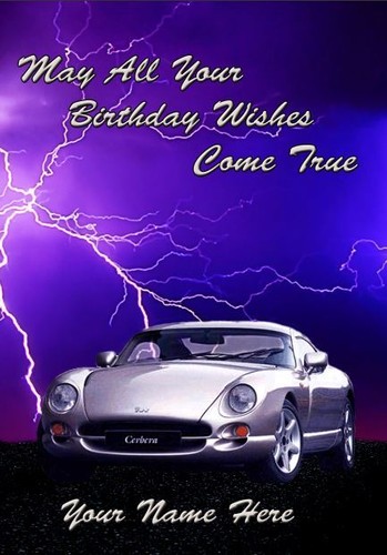 Tvr cerbera personalised card - tvr,