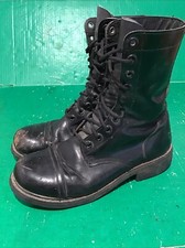 VTG REF 1949 Jump Boots Mens 10 E Black Leather Military Combat Cap Toe WWII ?