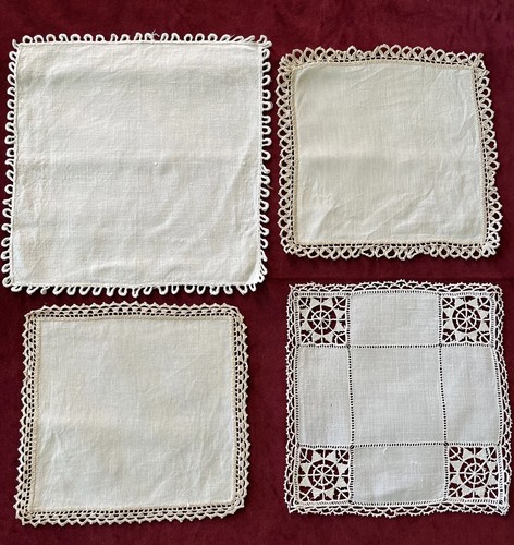 Antique linen table - linen, mats
