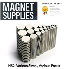N52 Magnets Strong Various Size 2-30mm DIY, Craft,Small Disc Magnet Various Pack