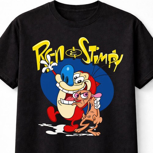 Ren and stimpy cartoon graphic - and,