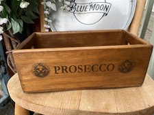 PROSECCO WOODEN STORAGE BOX CRATE MADE FROM RECLAIMED TIMBERS 11x15x28cm