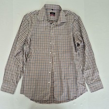 SEIDENSTICKER Shirt 16 Brown Mens Long Sleeve Button Up Check Modern