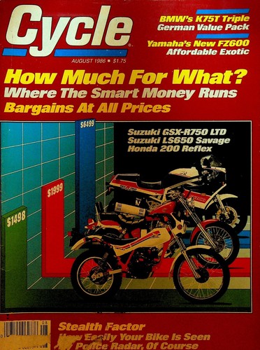 Cycle magazine august - magazine, 1986
