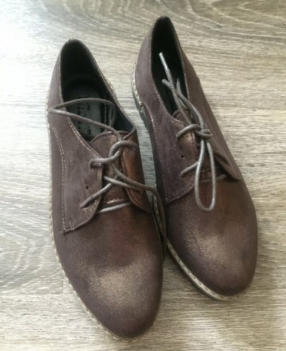Women brown shinny flat - , shoes