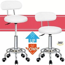 Adjustable Swivel Salon Stool Chair 360° Wheels Beauty Tattoo Office Bar UK