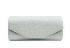 Women's Glitter Clutch Bag Chain Diamante Evening Prom Bridal Wedding Handbag UK