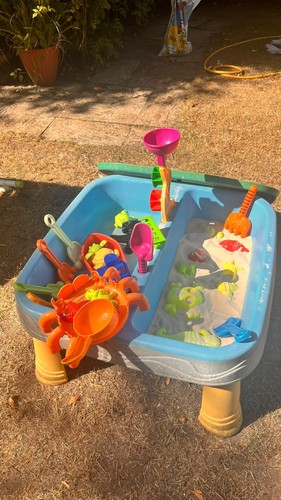 Plastic sand pit and - sand,