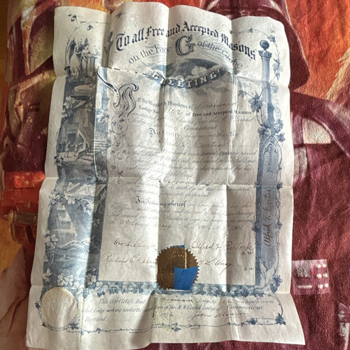 Freemason signed certificate - freemason,