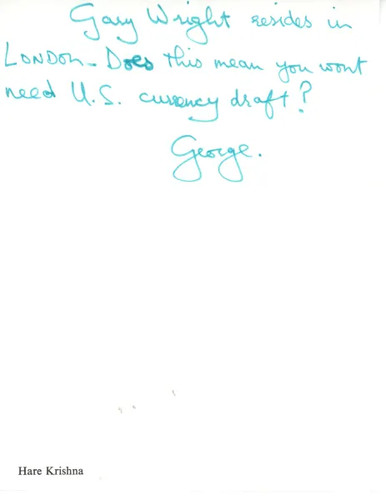 George harrison signed and - george,