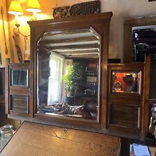 Antique Victorian - Edwardian 3 Panel Wooden Overmantle Mirror 