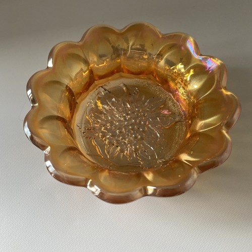 Amber carnival glass bowl - amber,