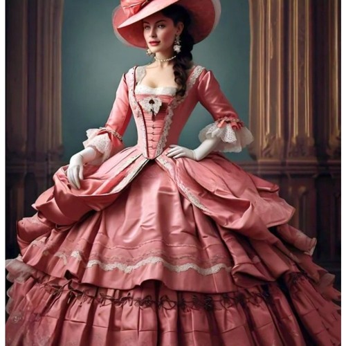 Pink 18th century rococo ball - pink,