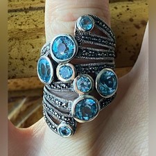 Swiss Blue Topaz Marcasite