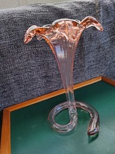 Vintage Pink Glass Lily Vase