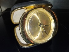 Vintage Westclox Travel Up Alarm Clock Folding Red  Case Battery Operate