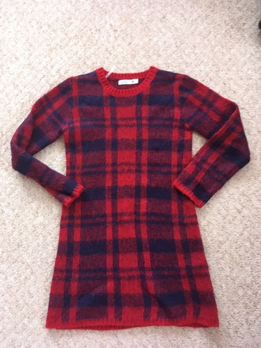Girls tartan knit jumper