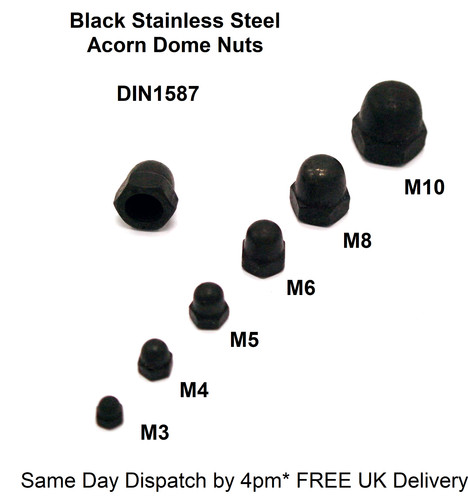 Black stainless steel acorn - stainless,