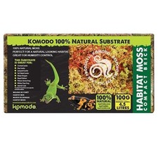 Komodo Habitat Natural Moss Compact Brick For Frogs Snails Reptile Hides - 100g