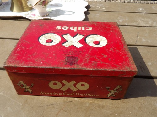 Vintage metal lidded oxo - vintage,