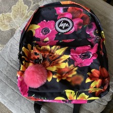 Hype Iconic Floral Rucksack, Fluffy Bag Charm, BNWOT Ladies Girls, Cute!!
