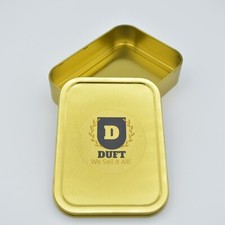 DUFT 2oz LARGE UNHINGED Cigarette Tobacco STASH Metal Baccy Bait Silver Gold Tin