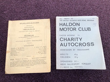 Motor sport racing programmes x 2 Autocross 1965 and 1974