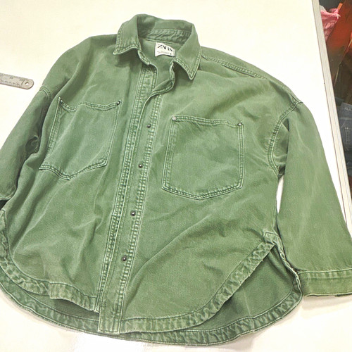 Zara men green cotton - green,