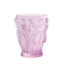 Lalique Crystal, Bacchantes Crystal Vase, PINK, Height 9.45" Code  10801300
