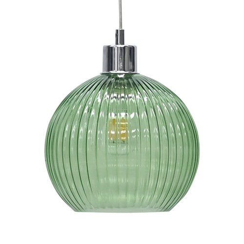 Modern green ribbed glass - green,