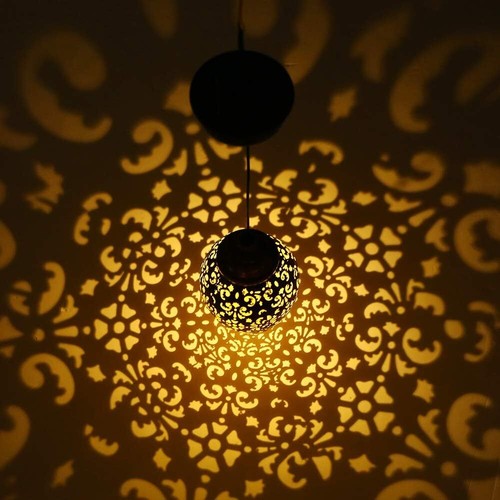 Moroccan solar hanging lantern - solar,