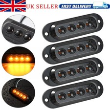 4 LED Side Marker Lights Amber Signal Indicator Lamp 12V 24V Lorry Truck Trailer