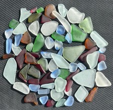 Tumbled Frosted Sea Glass - Green, Blue, Mixed, Clear - Art Craft Jewellery