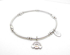 Clogau Silver & 9ct Rose Gold Enfys Bach Rainbow Affinity Bead Bracelet 17cm.