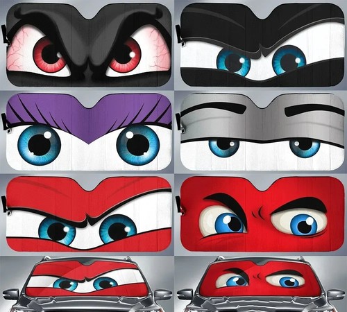 Large cartoon eyes car - large,