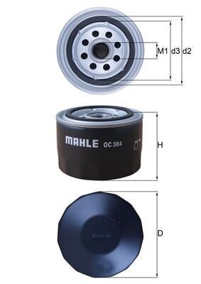 Mahle oc384 oil filter - oc384,