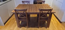 IKEA STORNÄS Extendable Dining Table + 4 INGOLF Chairs–Solid Pine, Antique Stain