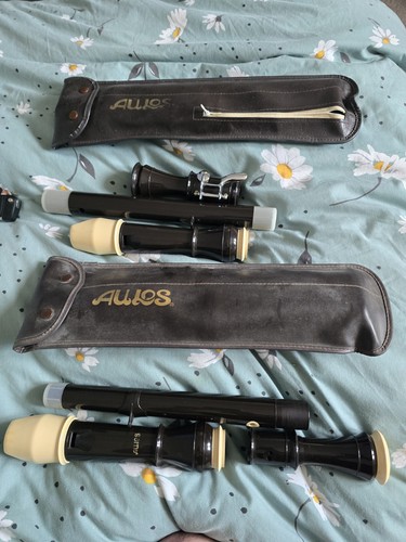 Aulos recorders with cases - recorders,